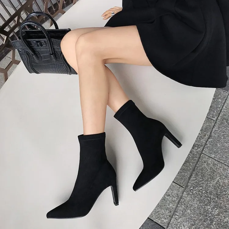 

Short Sharp Socks Boots With High With Elastic Force Boots Sharp Boots