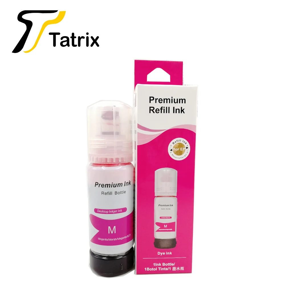 Magenta Tatrix Quality Refill Ink For 002 101 102 105 502 504 EcoTank Ink For Epson L4150 L4160 L6160 L6170 L6190 ET2750 ET3700 ET4750 - Color: Magenta