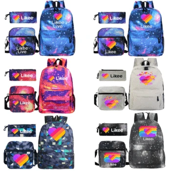 

Likee Men Backpack Laptop Backpack Teenage Backpack Boys Girls LIKEE LIVE Schoolbag Travel Rucksack