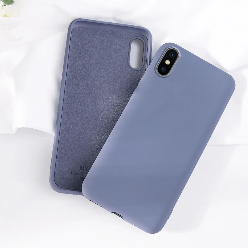 10 шт./партия Жидкая силиконовая Резина мягкий чехол для iPhone 11 Pro Max 6 6S 7 8 Plus Phone Coque для iPhone X XS Max XR - Цвет: Лаванда