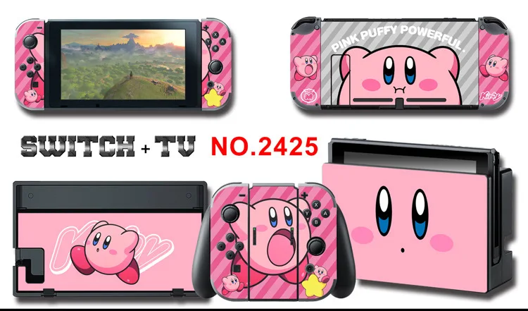 1set New Cute Anime Full Body Sticker for NS Switch Protective Cover Skin Colorful Art for Game Console Joy-Con Controller Decor