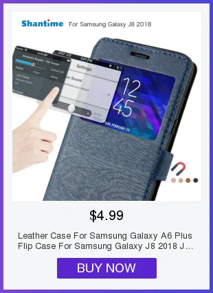 Кожаный чехол для samsung Galaxy A6 Plus, флип-чехол для samsung Galaxy J8 J8 Plus, чехол-книжка с окошком для просмотра, силиконовый чехол на заднюю панель