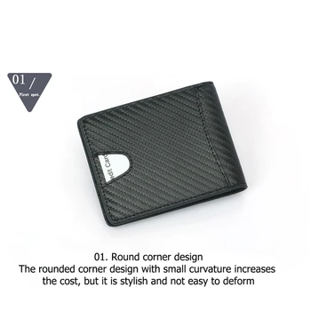 

Antimagnetic Wallet Carbon Fiber Pattern Super Fiber American Gold Clip Wallet Card Bag Men's Gift Credit Card ID Purse