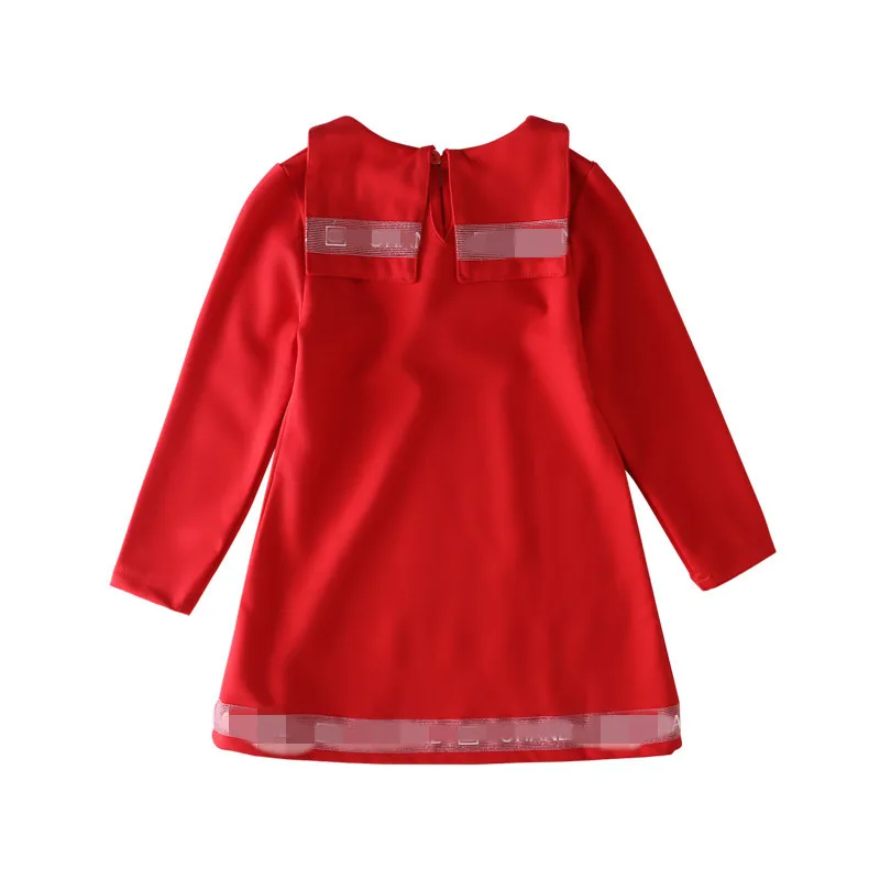 Bongawan платья для девочек с буквенным принтом; лента с принтом, длинное, прямое осенне Зимняя детская одежда размер на 3–8 лет рождественское платье для девочек