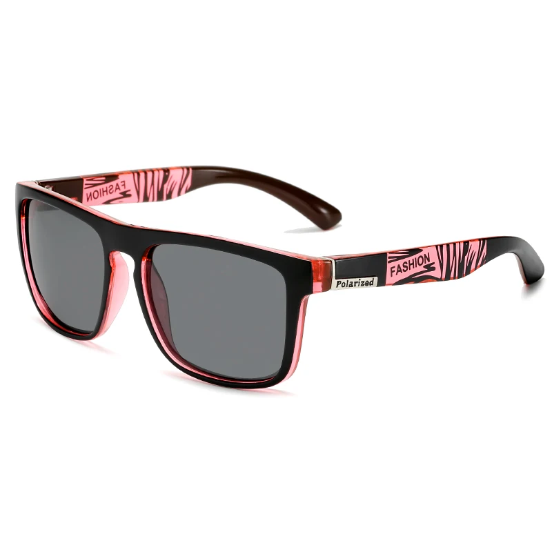 C3Black Pink Grey Классические поляризованные солнцезащитные очки для мужчин и женщин, фирменный дизайн, квадратные солнцезащитные очки для вождения, мужские очки, зеркальные оттенки, UV400, Gafas De Sol - Цвет линз: C3Black Pink Grey