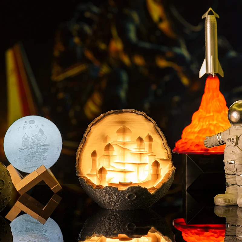 2019 Новый Dropship ночник 3D принт Луна замок лампа как лампы в качестве подарка для