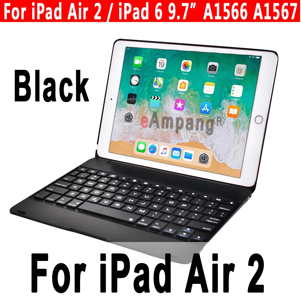 Smart Keyboard чехол для Apple iPad 9,7 5th 6th поколение воздушных 1 2 Air1 Air2 Pro 9,7 A1893 A1954 A1822 A1823+ Защитная пленка+ ручка - Цвет: Black for Air 2