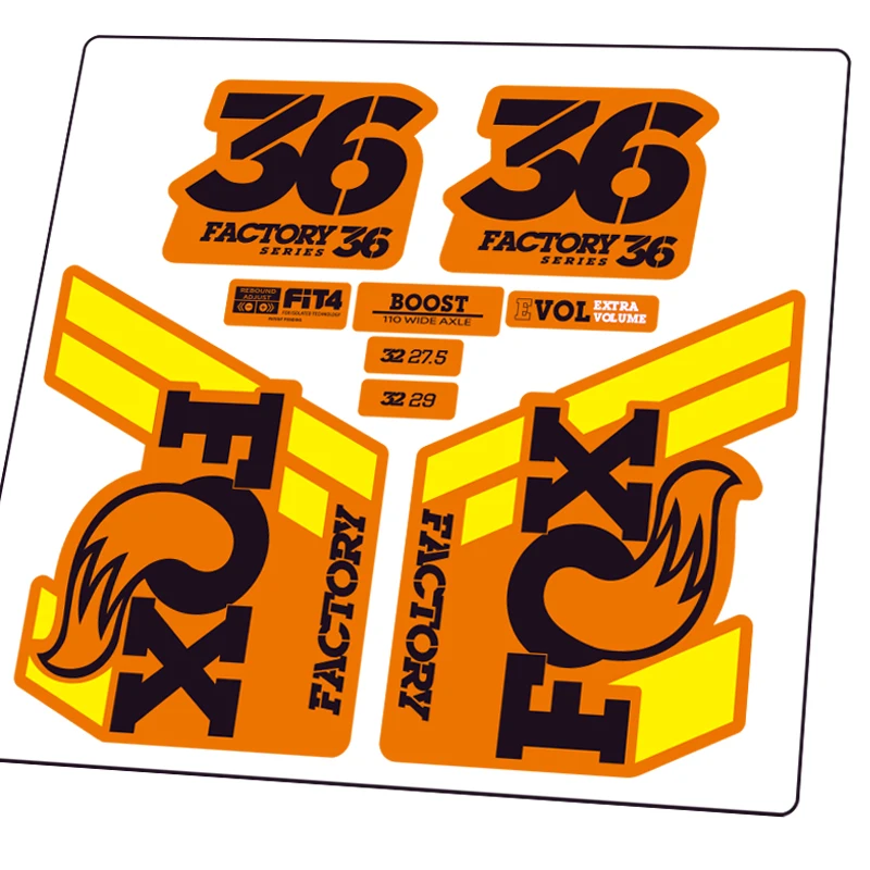orange yellow FOX 36 вилка наклейка AM сапоги завод для горного велосипеда велосипед Велоспорт наклейка Fox36 - Цвет: orange yellow