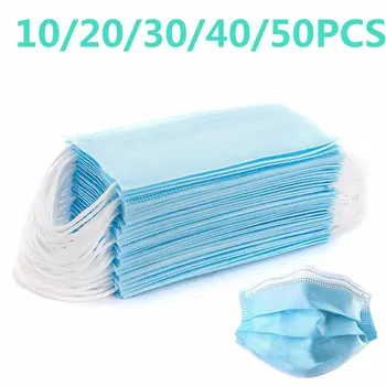 

50 pcs Disposable mask High Quality 3 Layers Anti-virus Anti-pollution Formaldehyde Bad Smell Dust Proof Face Mouth Mask