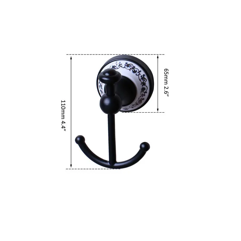 Coat Holder Настенный Черный ORB Санузел полотенце Аксессуары для ванны кольцо стойка туалетная бумага держатель щетки в форме чашки из матового стекла - Цвет: Coat Holder