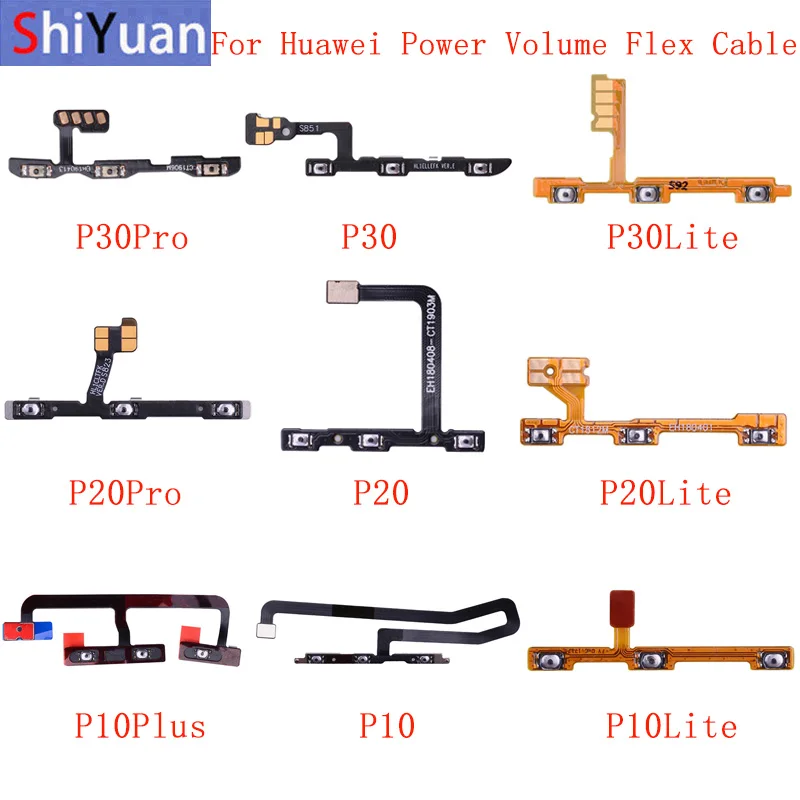 

Power Volume Button Flex For Huawei P40 P30 P30Pro P30Lite P20 P20Pro P20Lite P10 P10Plus P10Lite Power Flex Cable Replacement