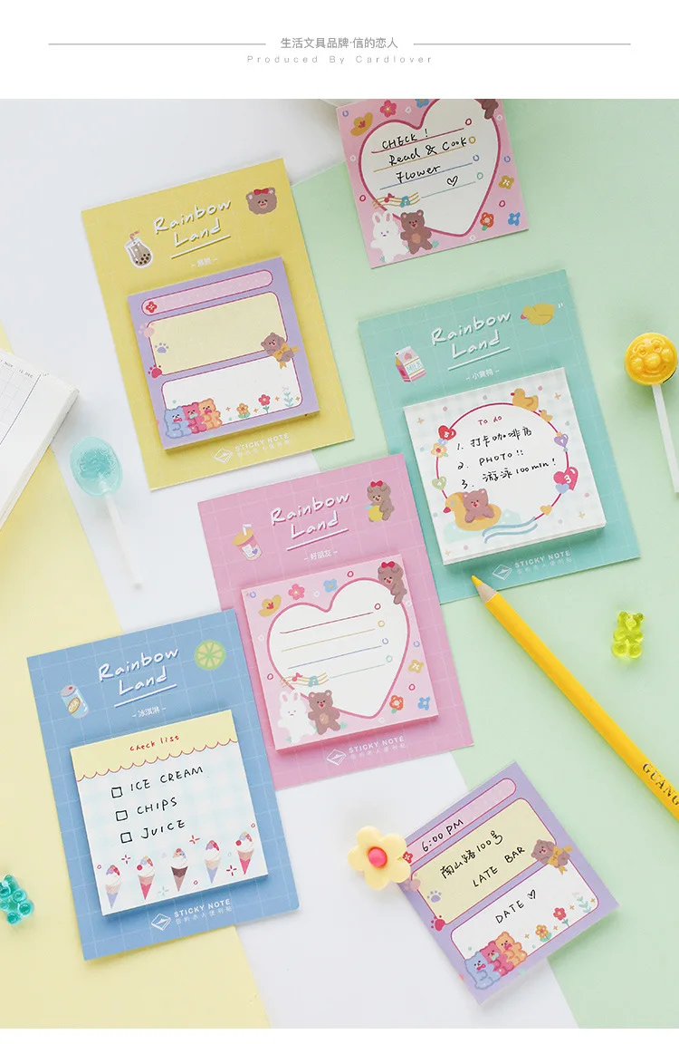 Angelhere 30 шт./лот Kawaii блокнот для заметок милый мультфильм N Times стикеры красочные милые Post-it канцелярские товары школьные принадлежности