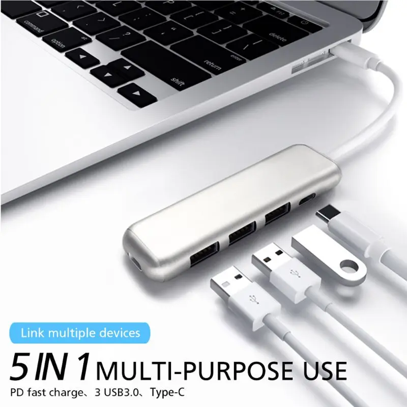 Разветвитель USB C с разъемом type C и USB 3,0 для MacBook/MacBook Pro/samsung/huawei D08A
