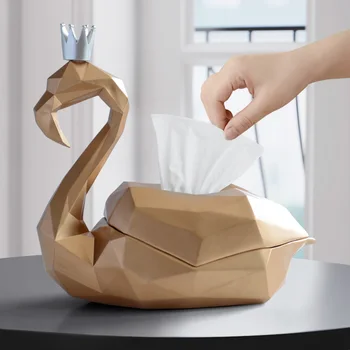 

tissue box holder home decor storage box cover organizer luxury wedding resin Flamingo figurine for tabletop animal statue gift