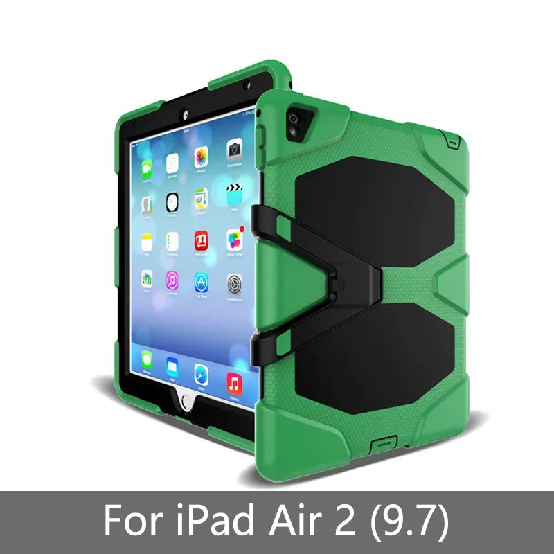 Бежевый Чехол для планшета для iPad Air 1 Air 2 сверхмощный водонепроницаемый ударопрочный резиновый ЖЕСТКИЙ чехол-подставка для iPad Air 1 2 Чехол - Цвет: Бежевый
