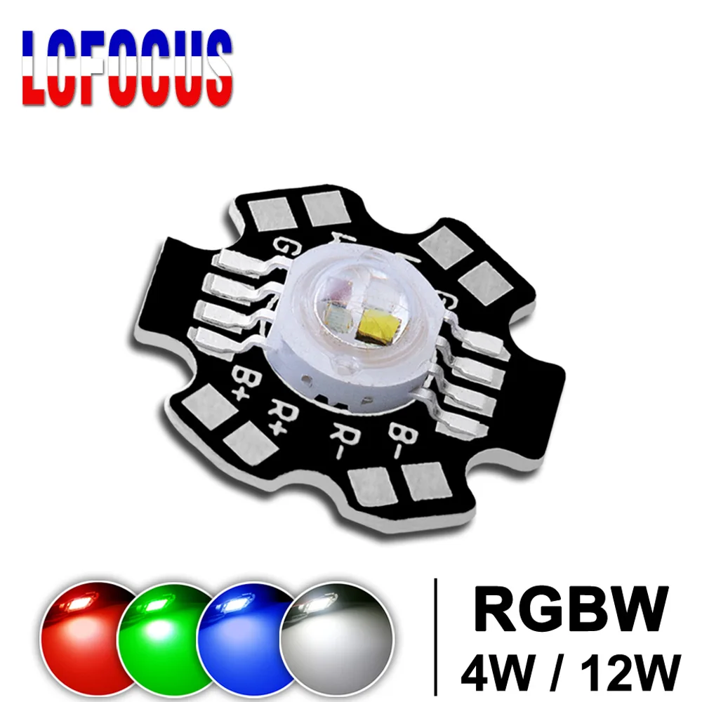Светодиодный чип 4 Вт 12 RGBW COB SMD с печатной платой 1 3 8 контактов красный зеленый