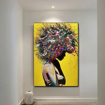 

Modern Graffiti Wall Art Canvas Prints Abstract Pop Art Girls Watercolor Canvas Paintings on The Wall Pictures for Home Decor