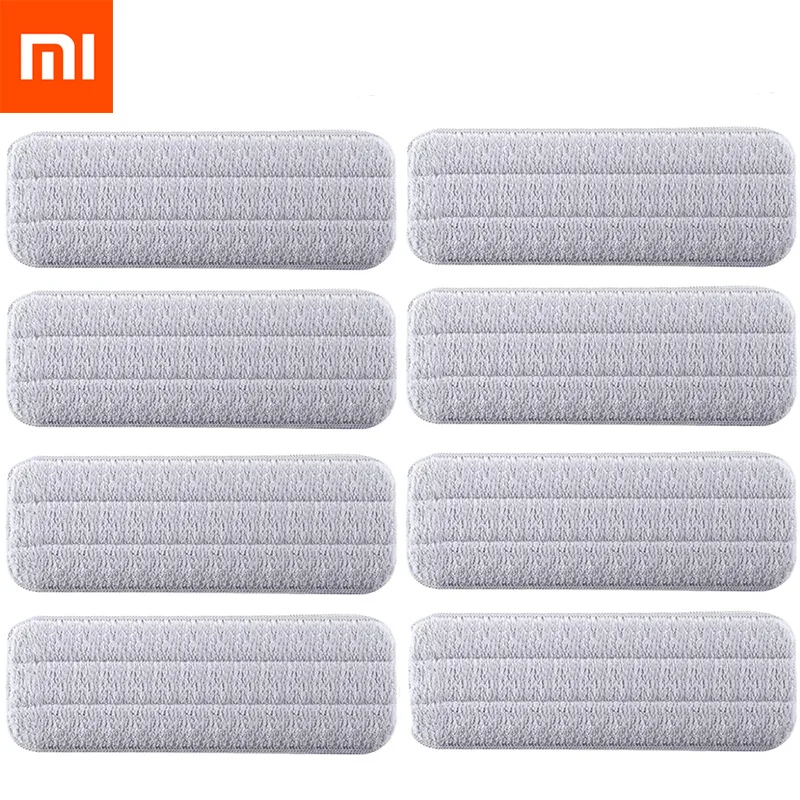 8pcs Cloth Xiao mi jia Deerma сменная Швабра тканевая тряпка для mi jia водяная распылительная Швабра вращающаяся на 360 градусов Чистящая тканевая головка деревянная углеродная Fibe - Цвет: 8pcs Cloth