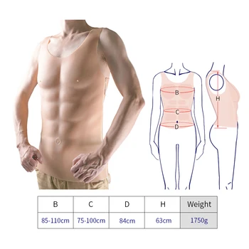 

Zipper easy to wear fake silicone fake chest Hunk Cosplay Muscle Silicone Fake Chest Muscle For Men Movies Props Crossdresser