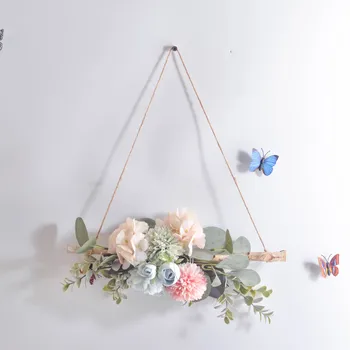 

Shop Northern European-Style INS Restaurant Cafe Bedroom Peony Branch Decoration Dry Wall Hangers Branch Flower Retro Silk