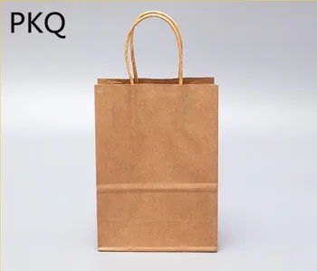 

50pcs Paper Bag Wedding Party Gift Bag Paper Candy Food Presents Bag Packing With Handles Recyclable Shopping Bag