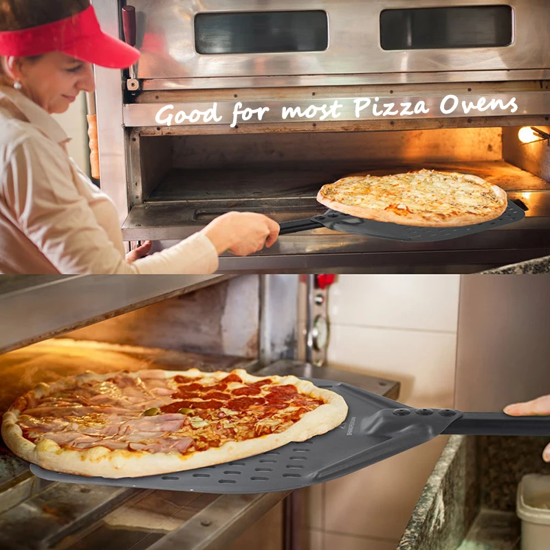 Peças De Pizza Perfuradas Retangulares, Pá De Pizza Em Alumínio Com  Revestimento Duro Com Ferramenta Curta Para Virar E Descascar 12 13  Tamanhos - Utensílios P/ Pizza - AliExpress