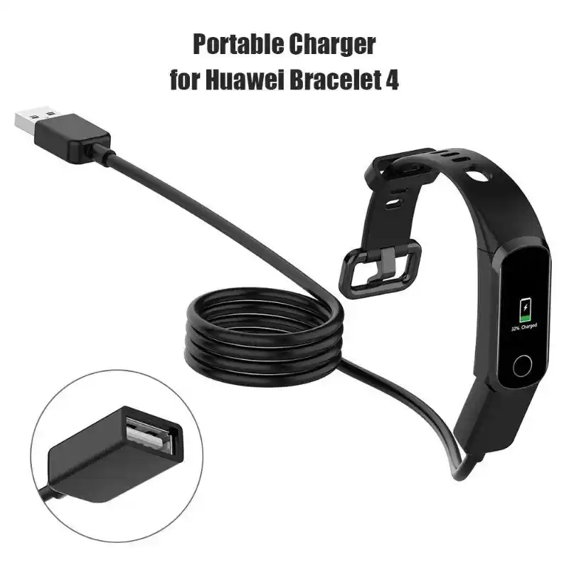 Black Usb Extension Cord 1m Portable Charging Cable For Nike Sportwatch Gps Huawei Band 4 Honor Band 5i Polar M0 Battery Accessories Charger Accessories Aliexpress