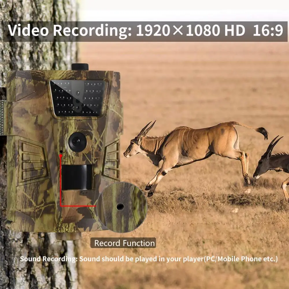 

Hunting Camera 12MP 1080P Waterproof 120 Degree Angle Wild Camera Wide Angle Infrared HD Night Vision Outdoor Photo Traps Track