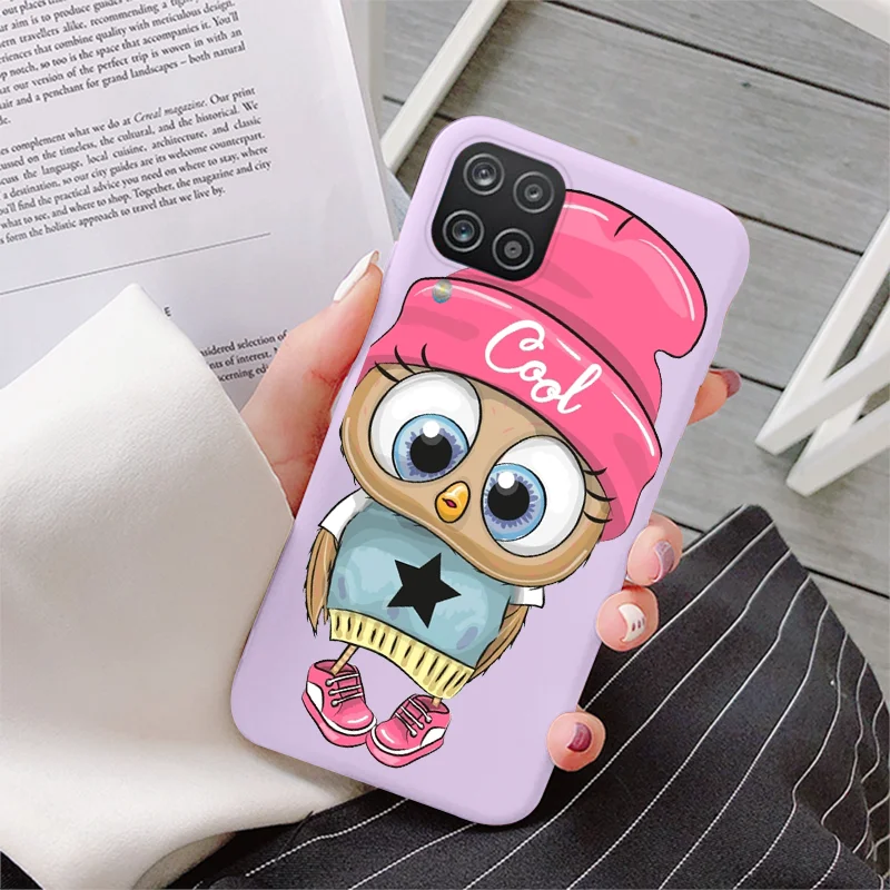 cute phone cases for samsung  For Samsung Galaxy A12 Case 6.5" Shockproof Flower Back Cover For Samsung A 12 A 1 2 Dinosaur Soft Silicone Phone Fundas Bumper samsung silicone cover