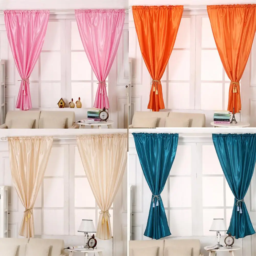 

DishyKooker Home Half-shading Window Curtain Polyester Solid Color Window Screen