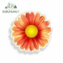 EARLFAMILY 13cm x 13cm for Orange Daisy Flower Anime Funny Car Stickers RV VAN DIY Fine Decal Vinyl JDM Sunscreen Accessories