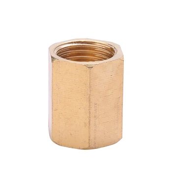 

1" BSP Female Thread DN25 Pneumatic Brass Equal Pipe Fitting Hex Nut Copper Rod Connector Coupling Full port for Air