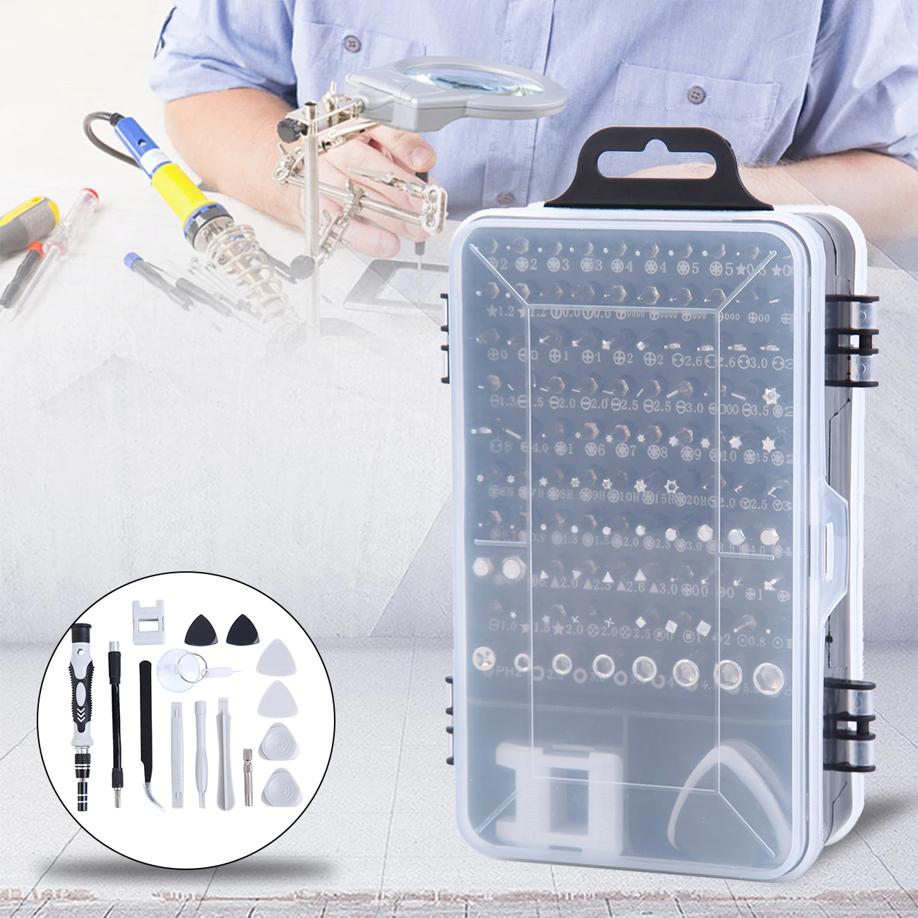 

Honhill 115 in 1 Screwdriver Set Mobile Phone Magnetic Electronic Disassembly And Repair Kit Device Tool Chrome Vanadium Steel