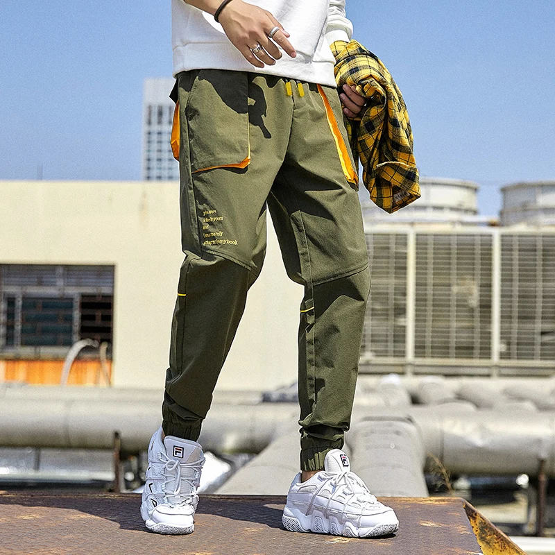 

Spring Autumn Cargo Pants 2020 Popular Logo Fashionable Harun Pants Leg Straps Casual Pants Men Ins Super Hot Sale Pants