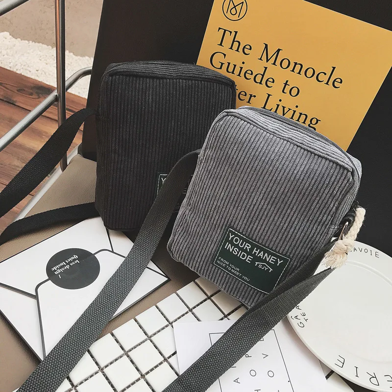 

Korean-style Corduroy Retro Versatile Japanese-style Cute Mini Bag Mobile Phone Bag Shoulder Oblique Bag