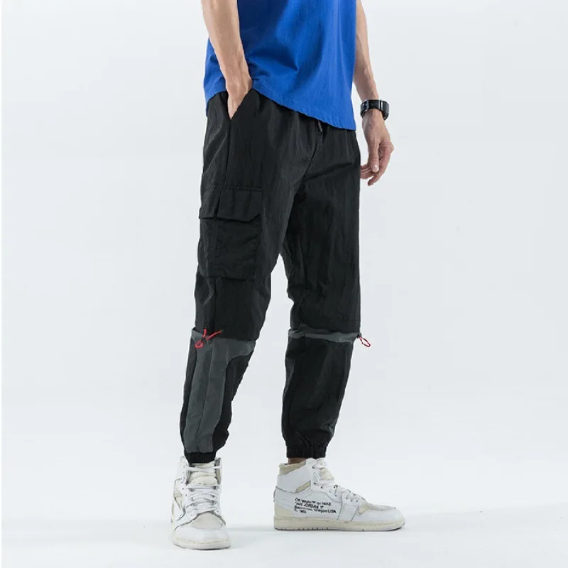 

9611 #2019 Spring Outdoor Trouser Legs Joint Fashion Pants Black a (Dark Gray Legs) Black (Light Gray Legs) light Gray Dark Gray