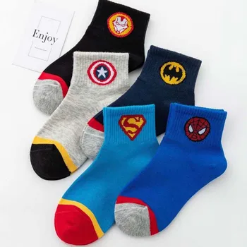 

Disney 5 pairs of Marvel children's socks spring and summer new children's cotton socks boys and girls baby socks