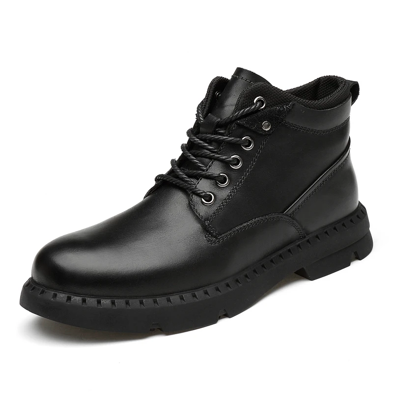 Первый Слои из воловьей кожи Мужские ботинки Zapatos De Hombre размера плюс Большие