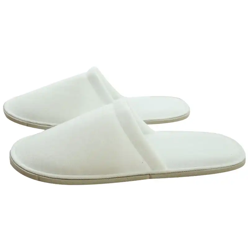open toe towelling slippers