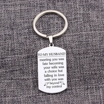 

Porte Clef Keepsake Llaveros Men Dog Tag Pendants To My Husband Jewelry Boyfriend Present Trinket Car Keytag Dear Lover Keychain