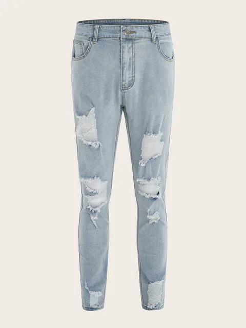 Lange Potlood Broek Ripped Jeans Slim 