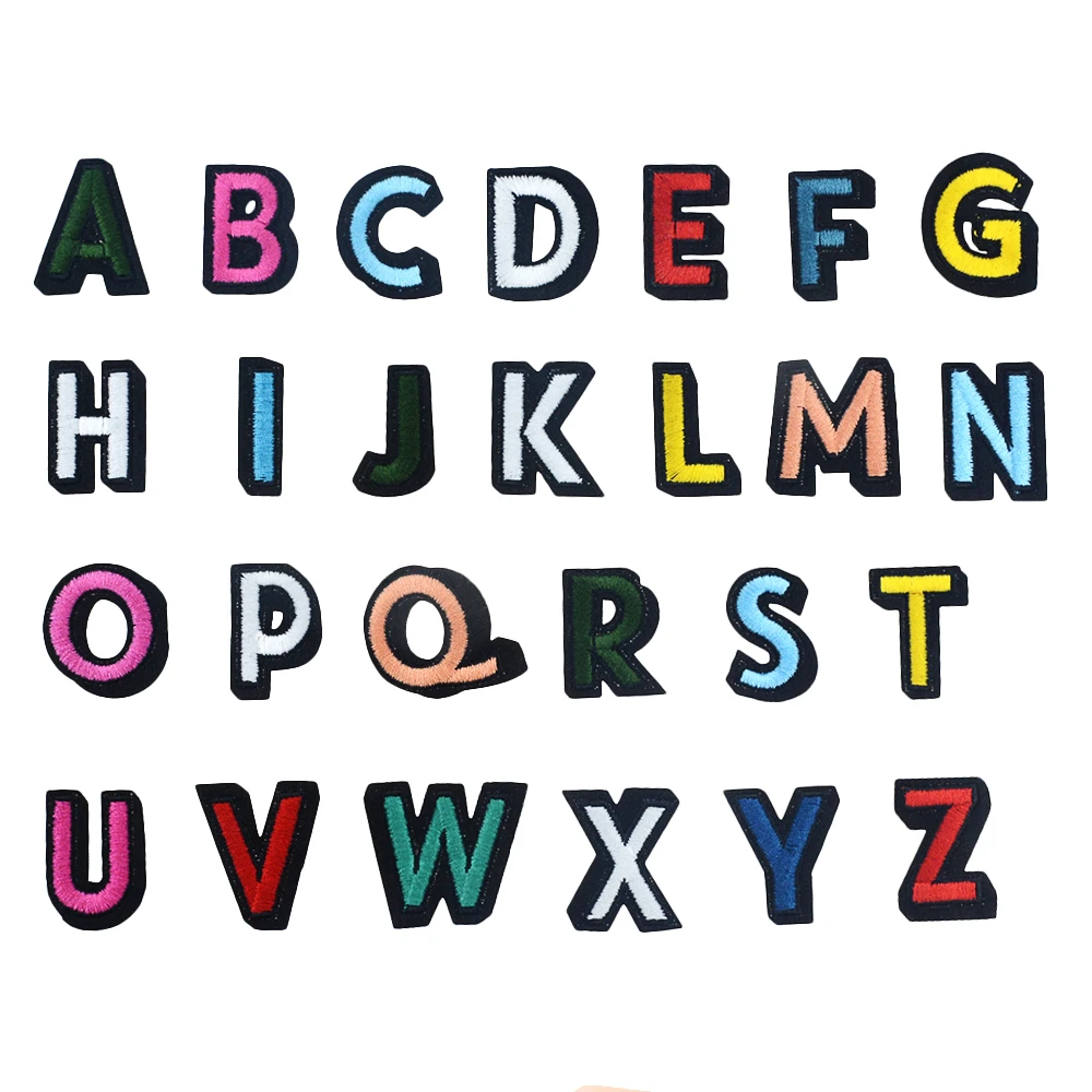 Parche letras bordadas para de niños, parche pegar insignias con letras del alfabeto inglés, A Z, 1 unidad|Parches| - AliExpress