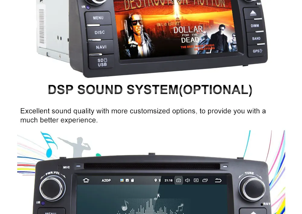Excellent Xonrich DSP 2 din Android 9.0 4G 64G car dvd player For Toyota Corolla E120 BYD F3 multimedia player stereo GPS radio navigation 5