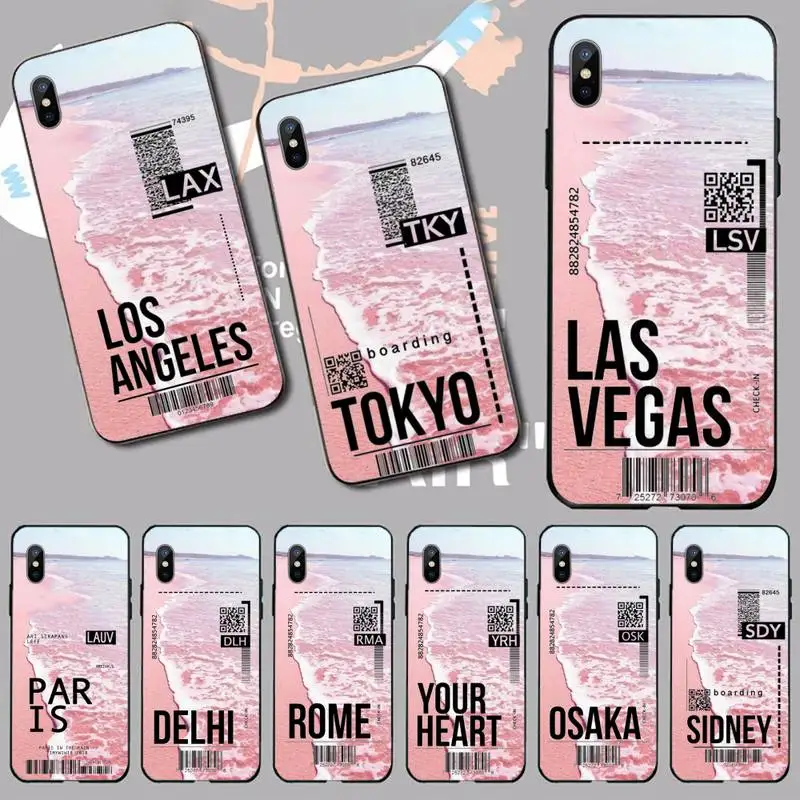 sea air ticket Phone Case for iPhone 11 12 13 pro XS MAX 8 7 6 6S Plus X 5S SE 2020 XR mini | Мобильные телефоны и