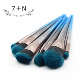 

4/7 diamond makeup brush makeup tool flame brush eye shadow brush blue and black gradient suit suit suitable for novice easy mak