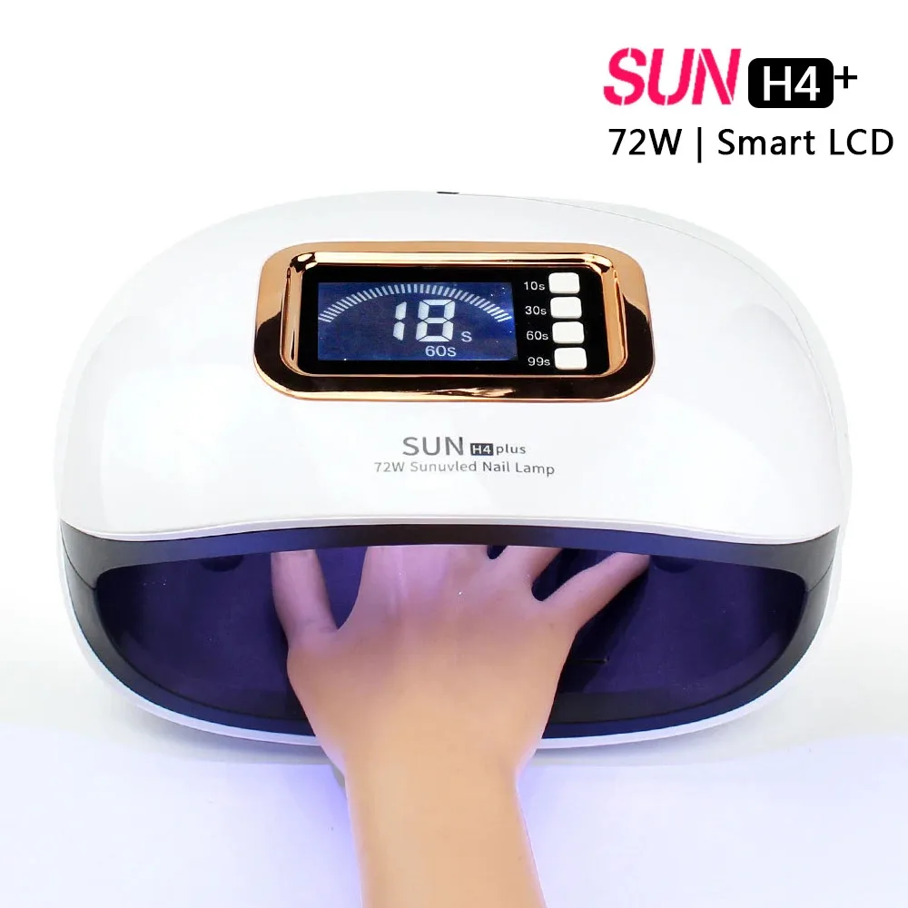 SUN H4 Plus 72W 36 LED UV Lamp Nail Dryer Light Polish Gel Machine 100-240V LCD Display Auto-Sensor Professional Art | Красота и