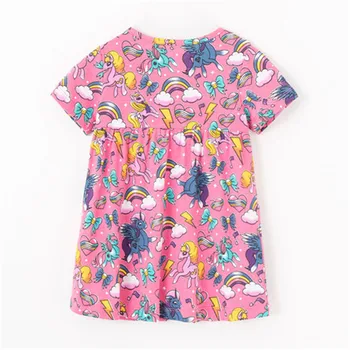 

Little Maven 2020 Summer New Short sleeve Kids Girls Clothes Children kids girl Cute Colorful Unicorn dress Dresses 2-7 Years