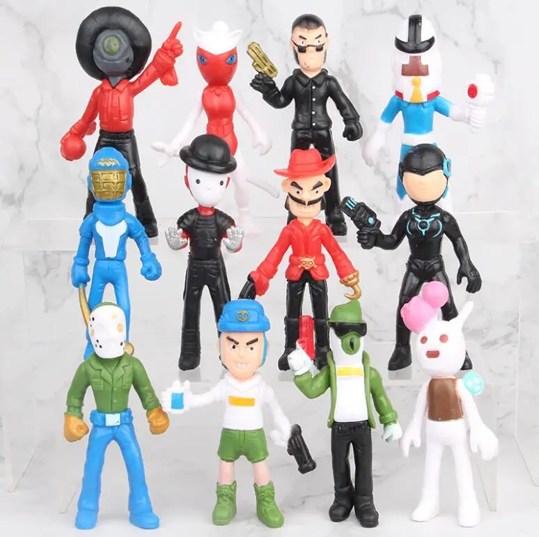 12pcs Игра фигурки игрушки Shelly Colt Jessie Brock Dynamike Леон ПВХ Модель Куклы Детский подарок 8 шт./10 шт./12 шт./18 шт - Цвет: 12pcs