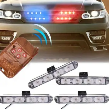 

16 LED Strobe Lights Auto Car Truck Polices Strobe Light Car Flashing Warning Light Wireless Remot Automobile Lamp