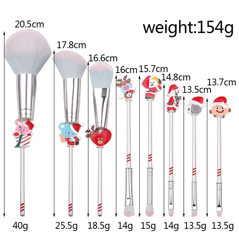 Набор кистей для макияжа Рождественская тема кисти для макияжа женские косметические кисти с мешочком Румяна Основа для бровей Тени для век кисть для губ